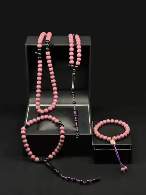 Sufi Co | 3 in 1 Special | Light Purple Marjan Coral Sufi 99 Bead Adjustable Tasbih Prayer Beads, 33 Bead Tasbih & Nalayn Sharif Bracelet - il fullxfull.4537746254 3gz1 scaled - SufiCo