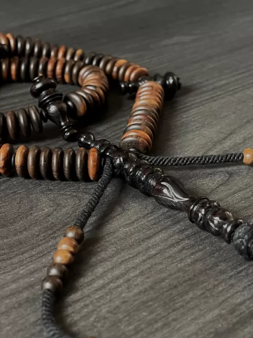 Limited Edition Grade A Oud Agarwood & Ebony Tijani Tasbih Prayer Beads - oud x ebony 1 scaled - SufiCo