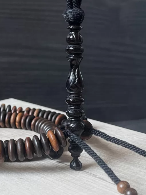 Limited Edition Grade A Oud Agarwood & Ebony Tijani Tasbih Prayer Beads - oud x ebony 2 scaled - SufiCo