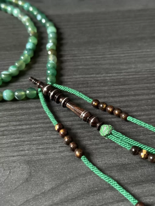 Premium Green Agate, Golden Coral Yusr & Tamarind Tasbih Zikr Meditation Prayer Beads - 5EB39E08 C20F 4AD9 85A7 F8A9BBDD3726 scaled - SufiCo