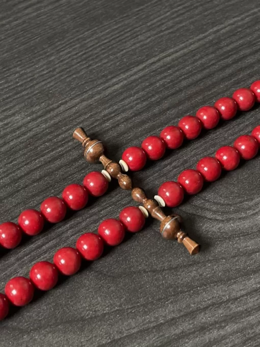 Premium Red Coral Marjan & Tiger Ebony Sufi Tijani Tasbih - 5F3BCBEB 0B0D 4B01 9FDE 674FC27947FE scaled - SufiCo