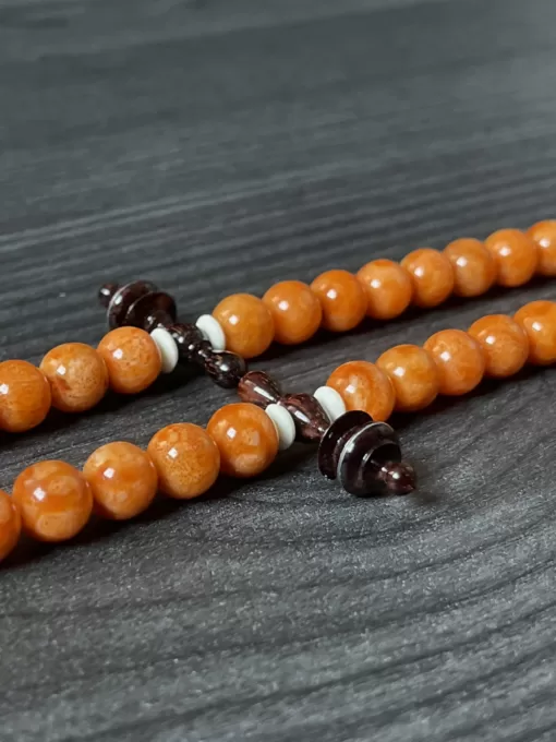 Premium Orange Marjan Coral & Tamarind Wood Sufi Dervish Tijani Tasbih - ADBA37D6 2862 4358 8DFC 35663E2E7B4B scaled - SufiCo