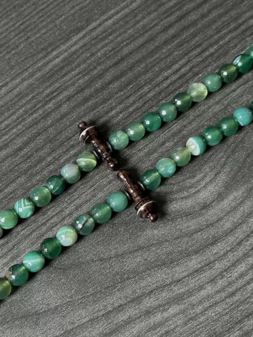 Premium Green Agate, Golden Coral Yusr & Tamarind Tasbih Zikr Meditation Prayer Beads - FCA718C4 F314 4136 B4E5 C4B6B7D27FCA scaled - SufiCo