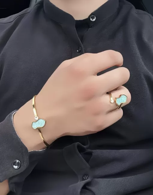 Premium - The Nalayn Bracelet & Adjustable Ring Set With Amazonite - EB393476 A0F8 46AA A8E2 9F24F6E5AD68 jpeg - SufiCo