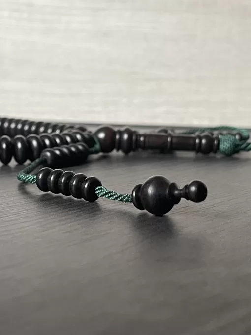 Pure African Blackwood Ebony Tasbih Shadhili Handmade Wooden Prayer Beads - 9D6590E6 E7AB 4626 A693 B90021BD68A8 scaled - SufiCo