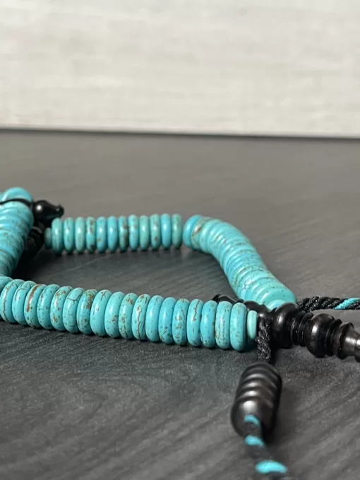 Heavy Pocket Sized Turquoise Fayrouz & African Blackwood Ebony Shadhili Handmade Tasbih Prayer Beads - F220C64E DF6F 43E5 A0B4 9D8003C6E722 scaled - SufiCo