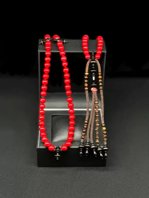 SufiCo - Limited Edition | Premium Large Red Coral Marjan, Ebony & Gold Yusr Tijani Tasbih Prayer Beads - B1FAA0E6 07C3 4A34 A4A9 2C617D4E3066 scaled - SufiCo