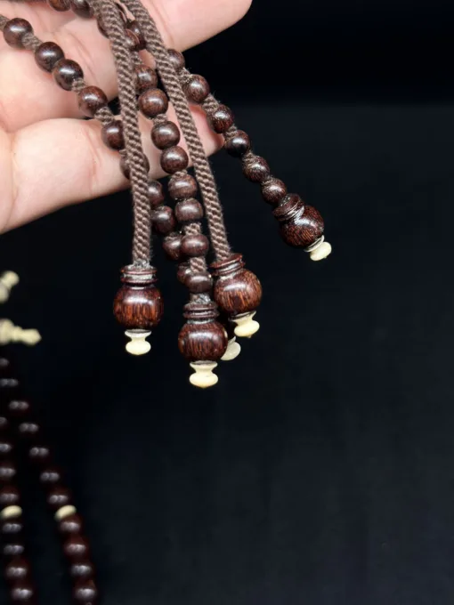 Limited Edition | Premium Triple Polished Large Tamarind Wood Tasbih Mevlana Rumi Model Tijani Prayer Beads With Double Ring Alif - IMG 0795 scaled - SufiCo