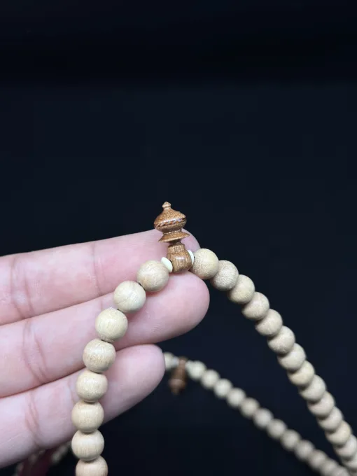 Pure Lightweight Sidr Wood Tasbih Prayer Beads 99 Beads With Custom Alif Single Ring - IMG 0875 scaled - SufiCo