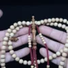 Pure Lightweight Sidr Wood Tasbih Prayer Beads 99 Beads With Custom Alif Single Ring - IMG 0877 - SufiCo