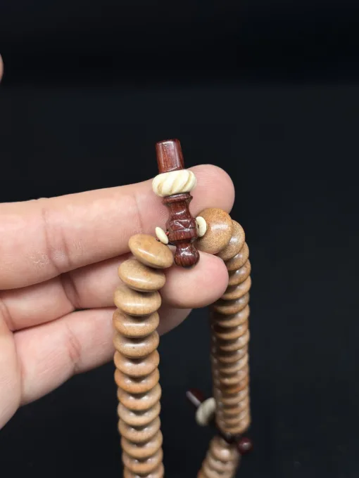 Limited Edition | Premium Walikukun & Tamarind Wood Mevlana Rumi Model Shadhili Tasbih Prayer Beads With Double Ring Alif Rumi Tasbih - IMG 0884 scaled - SufiCo