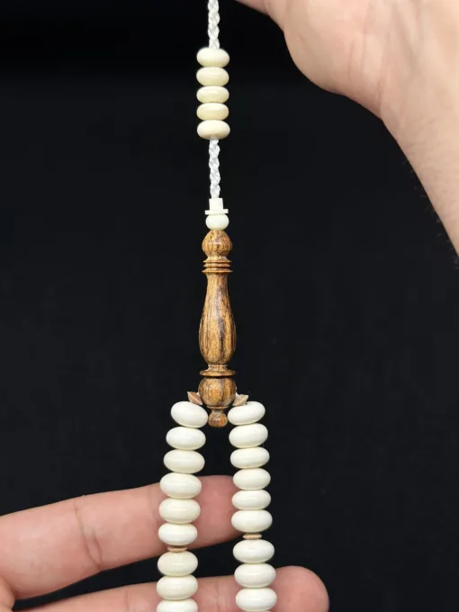 Premium Cow Bone Tasbih With Oud Agarwood | Tijani Tasbih With Prophetic Sandal Nalayn Shareef - IMG 9524 scaled - SufiCo